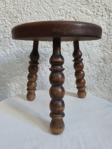 Tabouret tripode bois style - tripode,
