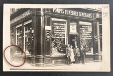 CARTE PHOTO CPA LYON devanture magasin MAISON MAZOYER  pompes funèbre