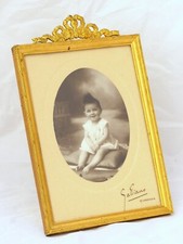 Antique French Bronze Photo Miniature Portrait Frame Ribbon Style Louis XVI 19TH