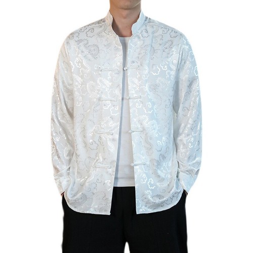 Hommes chemise satin brocart - hommes,