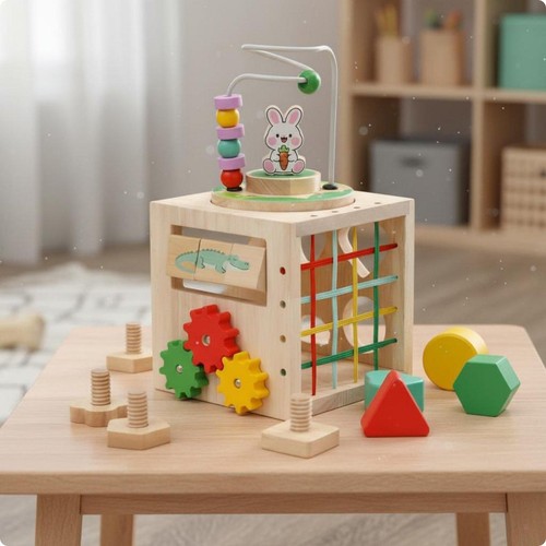 Cube activités bois - d'activités,