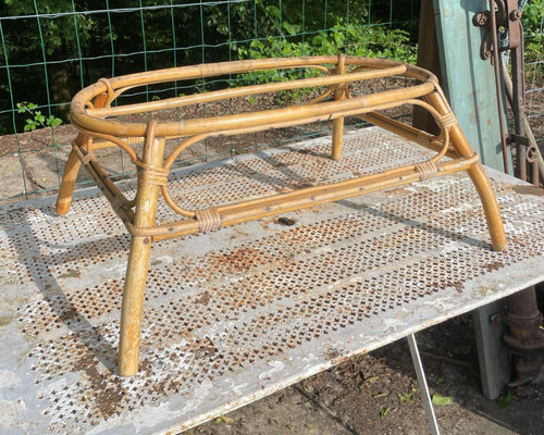 Pied table basse rotin - basse,