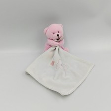 Doudou ours rose clair mouchoir fleurs Baby nat - 31007