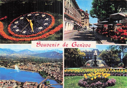 Suisse geneve horloge fleurie - geneve,