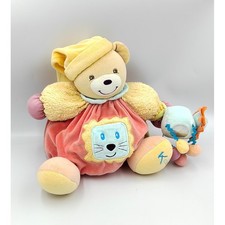 Doudou patapouf ours orange rouge bleu lion pop KALOO - 33918