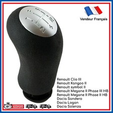 Pommeau Levier De Vitesse 5 Vitesses Chrome prévu pour Clio 3 de 2005 à 2009