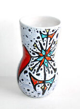 MARIUS BESSONE VALLAURIS, TRES JOLI VASE DIABOLO FAIENCE EMAILLÉ POLYCHROME 21cm