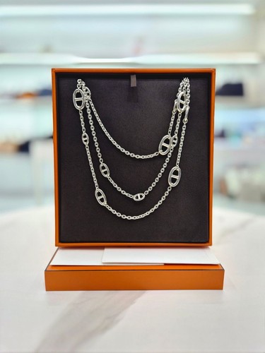 Hermes collier long argent - hermes,