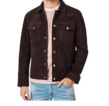 Veste camionneur en cuir daim