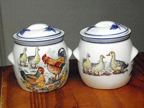 Pots confiture poule - a, coq
