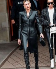 Nouveau Manteau Trench En Cuir