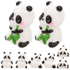  Figurine de Panda de bureau en résine, 8 pièces, Statue artisanale pour jardin,