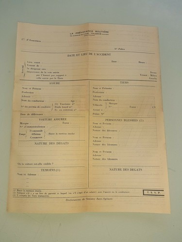 Ancien constat automobile - constat,