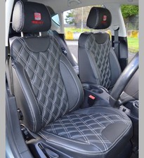 Seat Leon MK2 sur Mesure Look Cuir Diamant Matelassé Voiture Housses 2005 - 2012