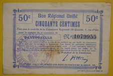 Monnaie de nécessité Bon régional unifié pour le compte de Bantouzelle 50c