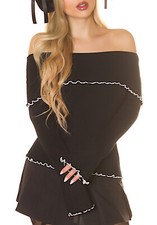 Pull Femme Col Bateau Épaules