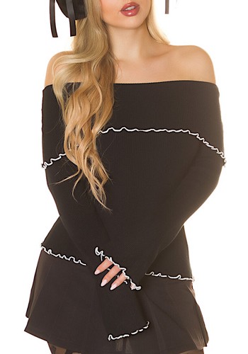 Pull femme col bateau - pull,