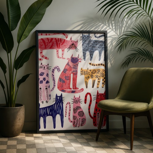 Toile décorative chats - toile,