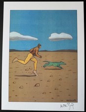 MOEBIUS IMAGE IMPRIMEE " E " SIGNEE MANUELLEMENT au crayon dim 24 * 32 Cm