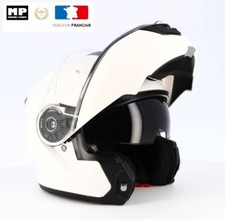 Casque Moto Intégrale Modulable Double ecran T-706 Blanc verni Adulte Homologué 