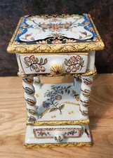 Commode en faïence De Desvres Décor FOURMAINTRAUX 16,5 H Signé et numéroté