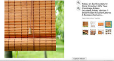 Rideau occultant vénitien (bambou) absolument neuf: 100cm x 140cm