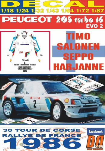 Decal peugeot 205 t16 - decal,