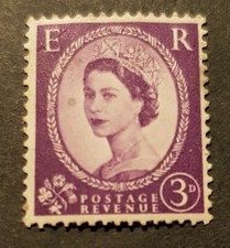 timbre   NEUF reine elizabeth2 1959 poste revenue.3d .violet +1 cadeau oblitéré
