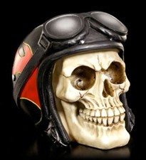 Tête de Mort Avec Casque - Cascadeur Clair Fire - Gothique Biker Déco Fantasie