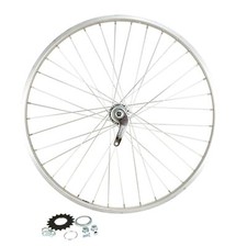 Roue vtt 26" ar ecrou. axe plein jante alu mach1. moy. velosteel coaster 18t