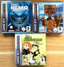 LOT 3 JEUX EN BOÎTE - FINDET NEMO BÄREN BRUDER KIM POSSIBLE GAMEBOY ADVANCE GBA