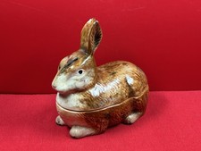 Terrine faience barbotine Modèle de Caugant lapin de garenne 20,5 x 12 x H 20 cm
