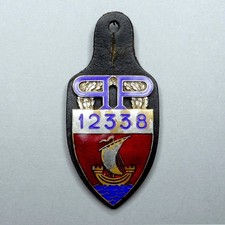 Police of Paris. Pucelle. Registration Number. Coat of Arms. French Enamel Bage.