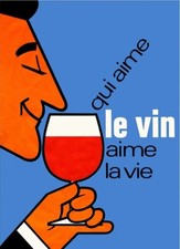 Affiche Viticole Vin Vigne Vigneron Bar restaurant gastronomie Bordeaux Alsace