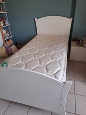 lit enfant bois massif blanc 90x190