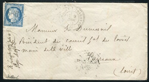 Rare lettre chaumont sur - de,