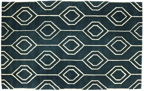 Tapis fait main - fait, bleu