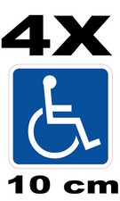 Lot 4X Autocollant handicapé
