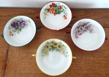 3 Rares Bols à Bouillon à Soupe en Porcelaine de Haviland à Décor de Fleurs