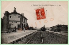 CPA - CARANTILLY-MARIGNY (Manche) - LA GARE (50)