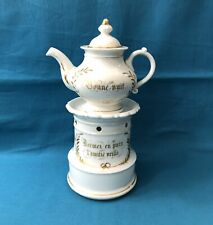 ancienne tisanière veilleuse BONNE NUIT en porcelaine de Paris XIXe thé théière
