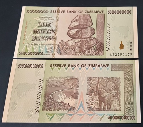 Zimbabwe trillions dollars - 50,