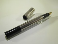 Stylo plume or 18 k safety overlay en argent massif – Safety fountain pen