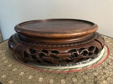 SOCLE SUPPORT BOIS CLOISONNE VASE POTICHE CHINE CHINOIS JAPONAIS EXTREME ORIENT