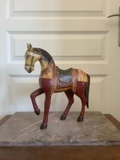 Ancien Cheval Mariage Ghodi Tajasthan Inde Bois Fait Main