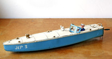 Bateau Jouet tôle Canot JEP n°3 Peinture d'origine moteur fonctionnel long 40cm