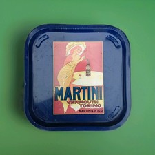 ancien plateau martini en métal vintage