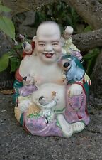 Bouddha Rieur entouré de 5 Enfants - Chine  mi XX°  Signature Cachet DN3276