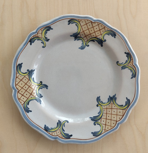 Assiette décor vintage vieux