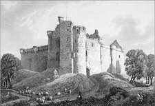 ECOSSE - CHÂTEAU DE GLAMIS (comte de Strathmore & Kinghorne) - Gravure du XIXe siècle